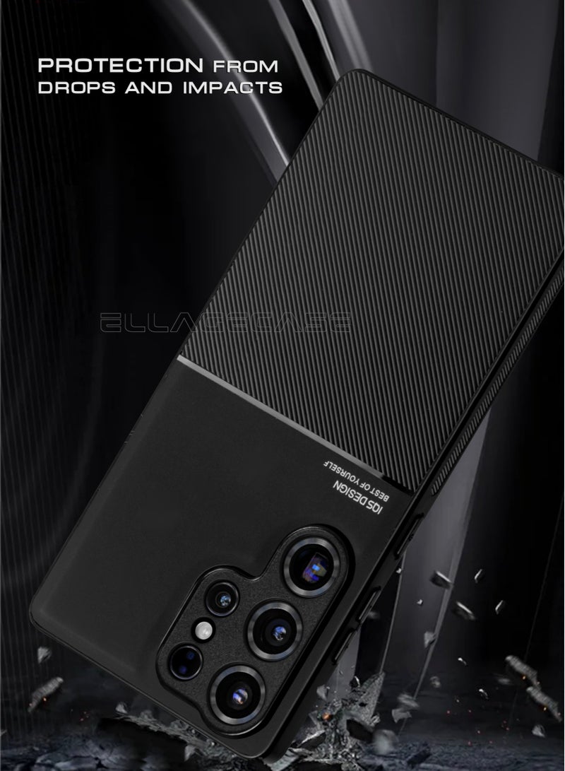 ELLAGECASE حافظة فاخرة رفيعة للغاية لهاتف سامسونج جالاكسي S25 ألترا، لوحة معدنية مخفية، تصميم نحيف، سهل الحمل، وحماية معززة للكاميرا - Image 2