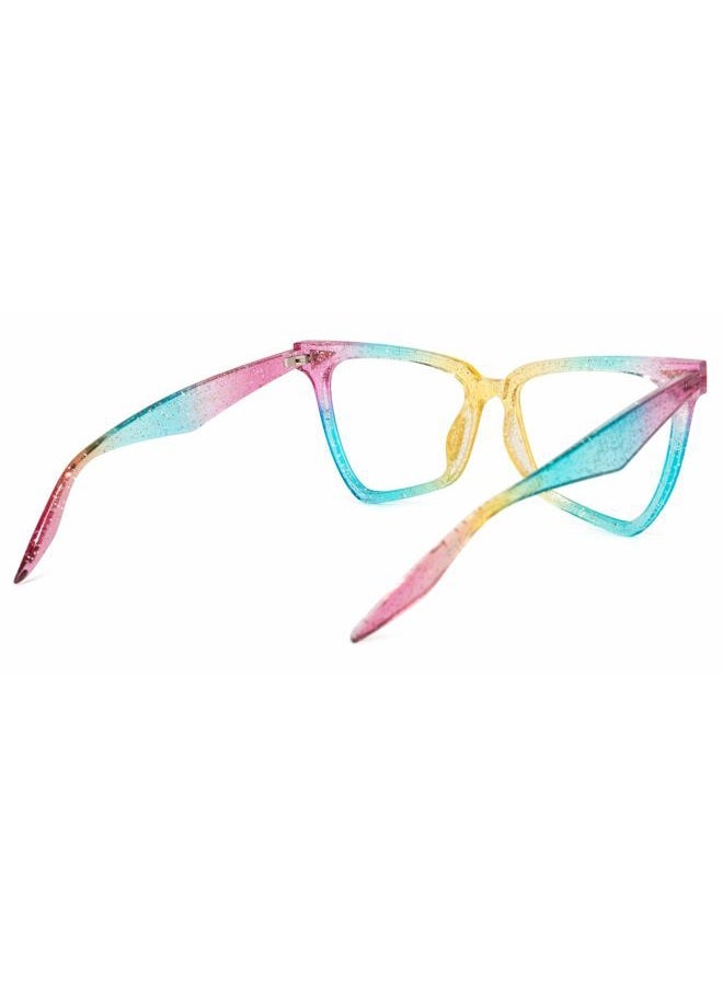 Zeelool Unicorn Rainbow Butterfly Blue Light Blocking Glasses for Women 100% UV400 Protection OP01860, Op01860-04 Rainbow Full Lens, L - Image 5