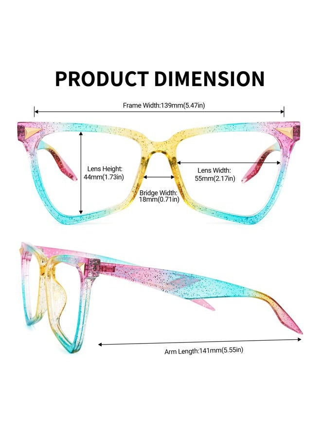 Zeelool Unicorn Rainbow Butterfly Blue Light Blocking Glasses for Women 100% UV400 Protection OP01860, Op01860-04 Rainbow Full Lens, L - Image 4