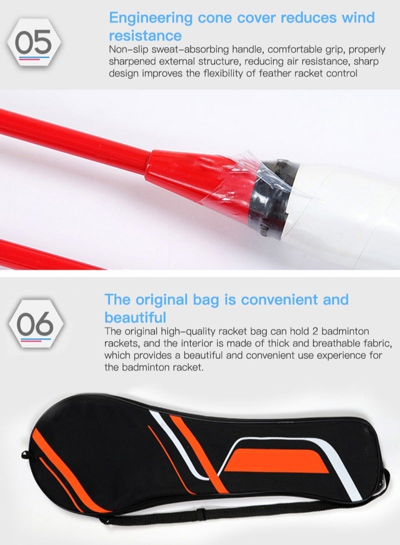 ETG Badminton Racket Durable Adult Set Training Dribbling - Image 5