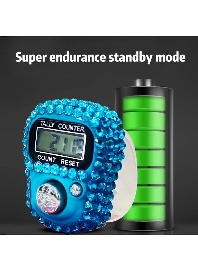 عداد رصيد بتصميم كريستالي مكون من 6 قطع مع حافظة، متعدد الألوان - Image 2