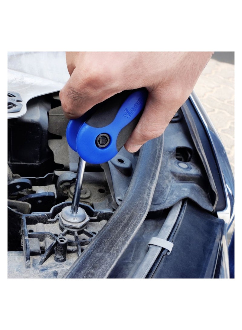 VTOOLS 9-Piece Folding Allen Hex Set, Carbon Steel, Rust-Resistant Polish, Comfortable Handle, Ideal for Construction and DIY Work, Packaged in Protective Plastic Bag - Image 4