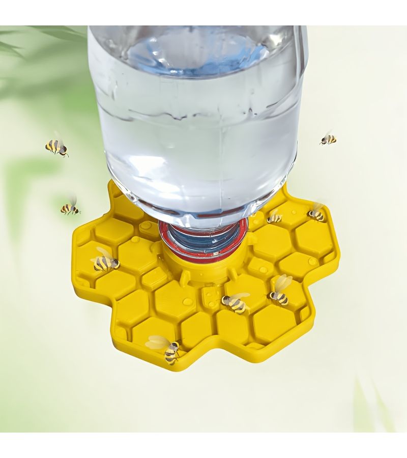 Honeycomb Bee Waterer Yellow Garden Feeder Insect Fountain With Perch - Image 3