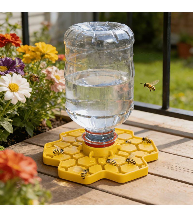 Honeycomb Bee Waterer Yellow Garden Feeder Insect Fountain With Perch - Image 5