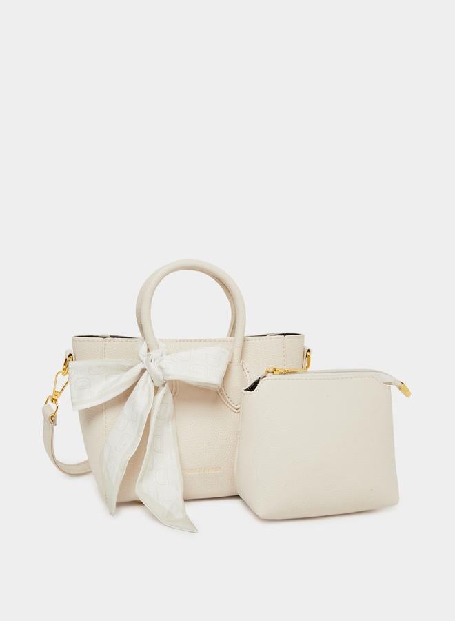 ستايلي حقيبة يد ستايلي بتفاصيل شريط مع حزام قابل للتعديل - Image 1