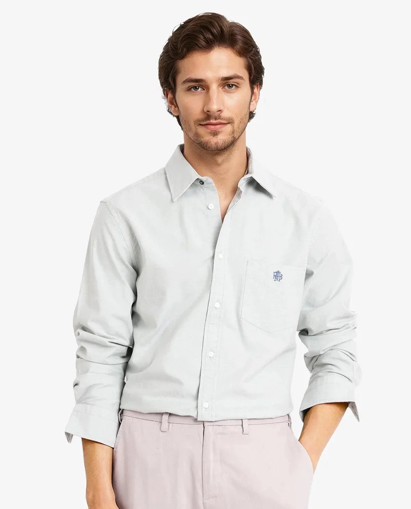 Rare Rabbit Men's Plain Formal Shirt With Embroidered Logo