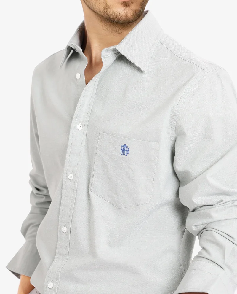 Rare Rabbit Men's Plain Formal Shirt With Embroidered Logo