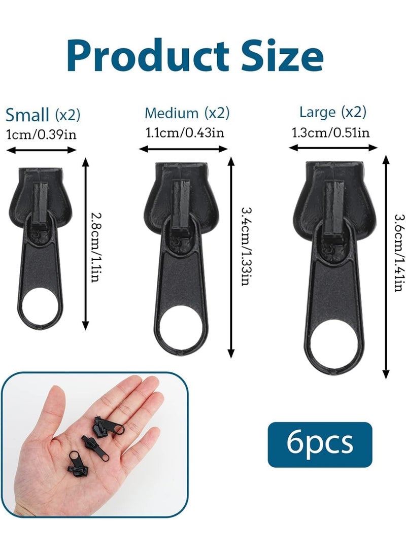 7 Pcs Multi Size Zipper Heads Replacement for All Types of Zippers Quick and Seamless - Practical and Quick Repair Solution for Clothes Bags Shoes
