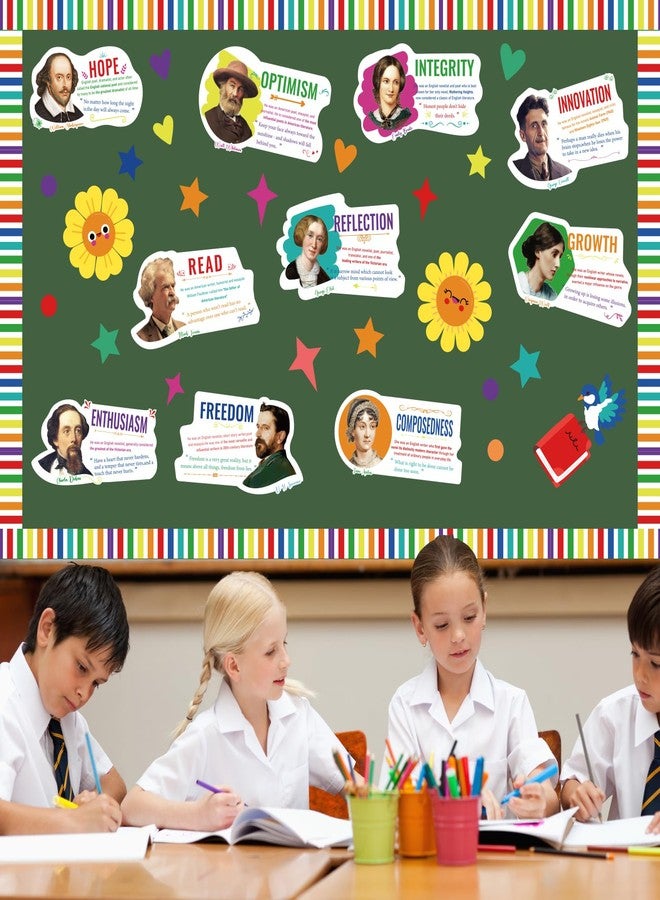 gisgfim Author Literature Bulletin Board Decoration Set English Literature Author Cutouts Motivational Classroom Decor for Elementary Middle High School Supplies Teacher Must Haves(Author) - Image 4