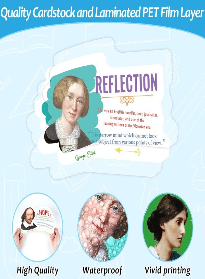 gisgfim Author Literature Bulletin Board Decoration Set English Literature Author Cutouts Motivational Classroom Decor for Elementary Middle High School Supplies Teacher Must Haves(Author) - Image 3