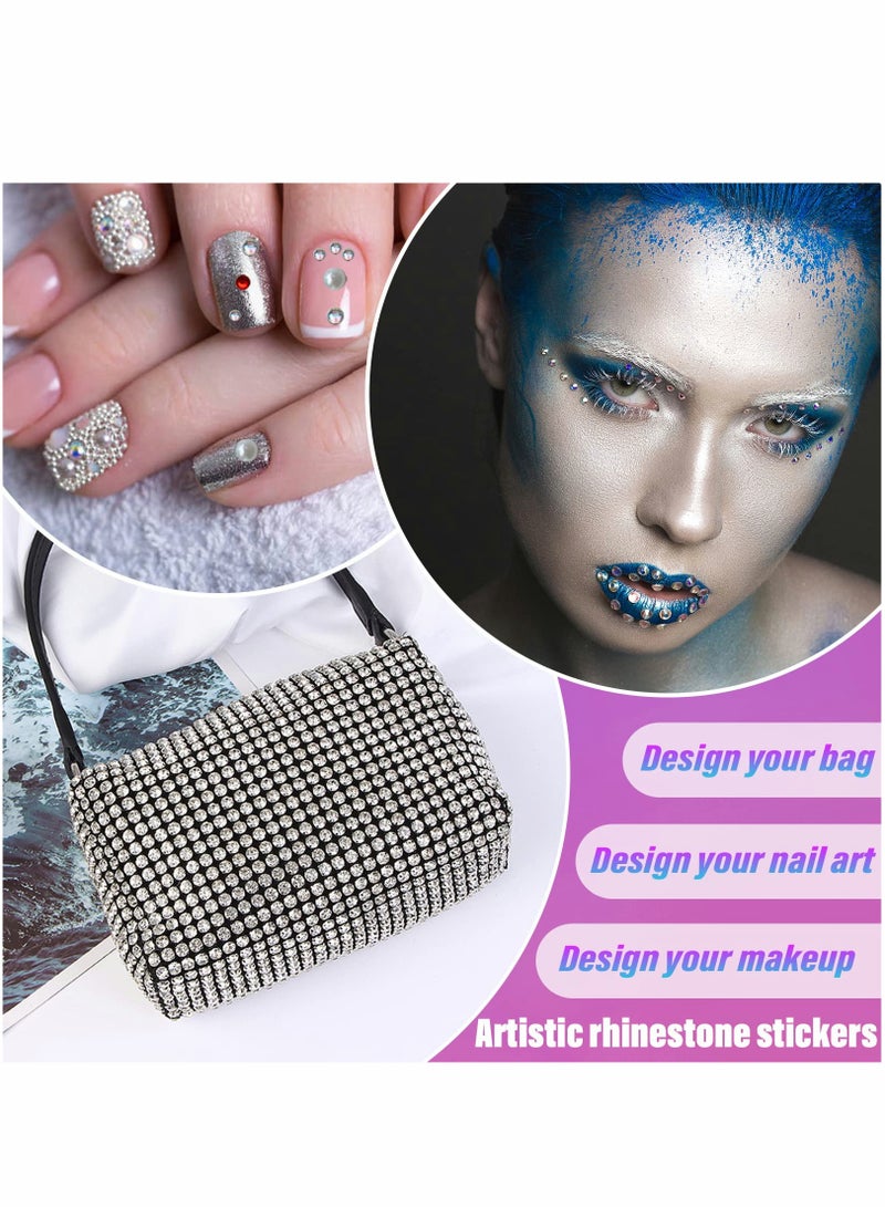 Colorful Bindi Dots & Face Gems - 4 Sheets of Stick-On Crystals for Eye & Forehead, Perfect for Makeup, Parties & Festivals, Nail Art Decoration - Image 3