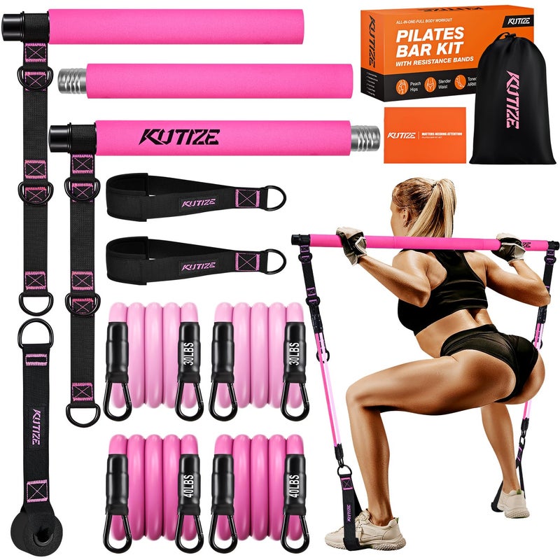 KUTIZE Pilates Bar Kit with Resistance Bands, Portable Pilates Equipment, Pilates Bar for Women & Men, Pilates Bar Kit for for Hip, Back, Arm, Full-Body Workouts, Home Gym Strength Training Equipment - Image 1