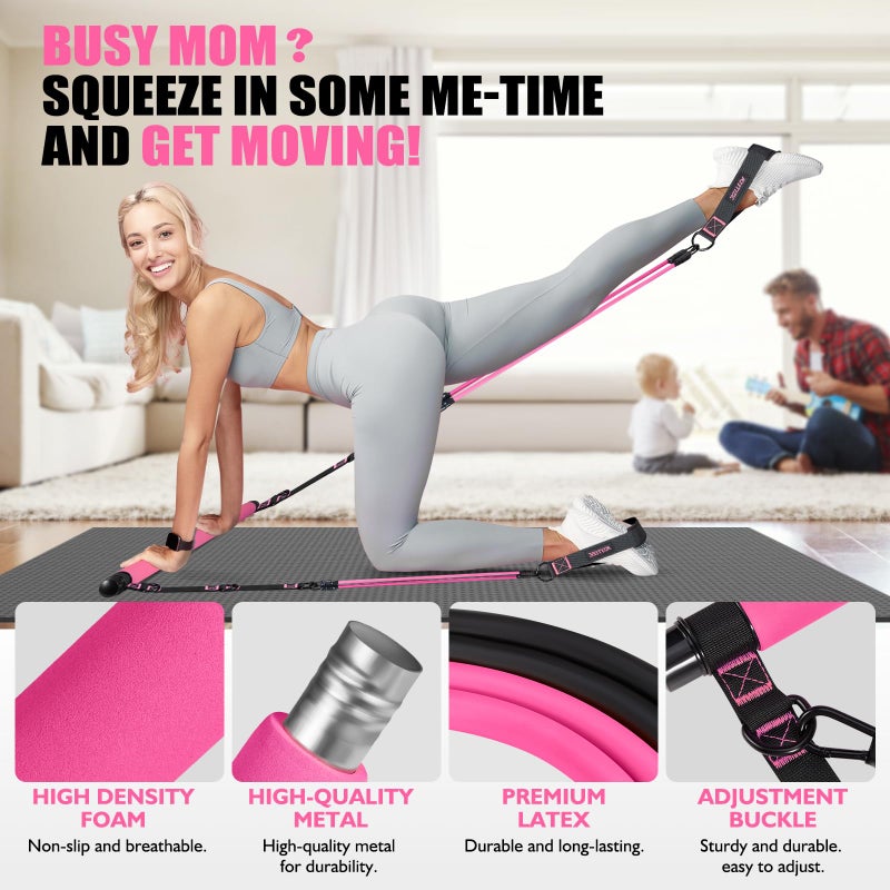 KUTIZE Pilates Bar Kit with Resistance Bands, Portable Pilates Equipment, Pilates Bar for Women & Men, Pilates Bar Kit for for Hip, Back, Arm, Full-Body Workouts, Home Gym Strength Training Equipment - Image 3
