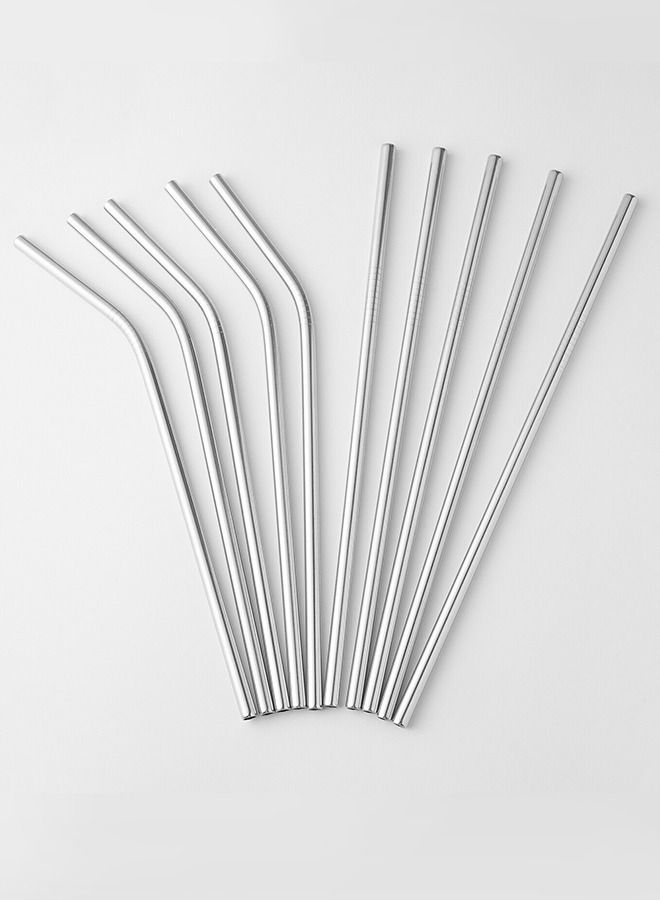 INKBIRD Reusable Metal Straw 10 PCS Portable Stainless Steel Drinking Straws 2 Cleaning Brush and Travel Case Included - Image 2
