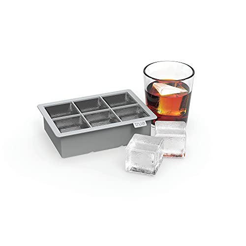 True Colossal Ice Cube Tray, Extra Large Ice Cubes, Dishwasher Safe Flexible Silicone Ice Cube Tray, Makes 6 2 Inch Ice Cubes, Grey, Set of 1 - Image 3