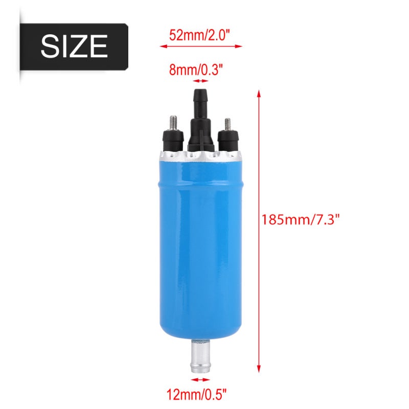 High Pressure Electric Inline Fuel Pump: 140LPH Full Copper Motor - Thickened Aluminum Alloy Body Compact Size for BMW E23, E24, E12, E28, E30 Turbo or Non Turbo Gas Fuel Injection Systems - Image 4