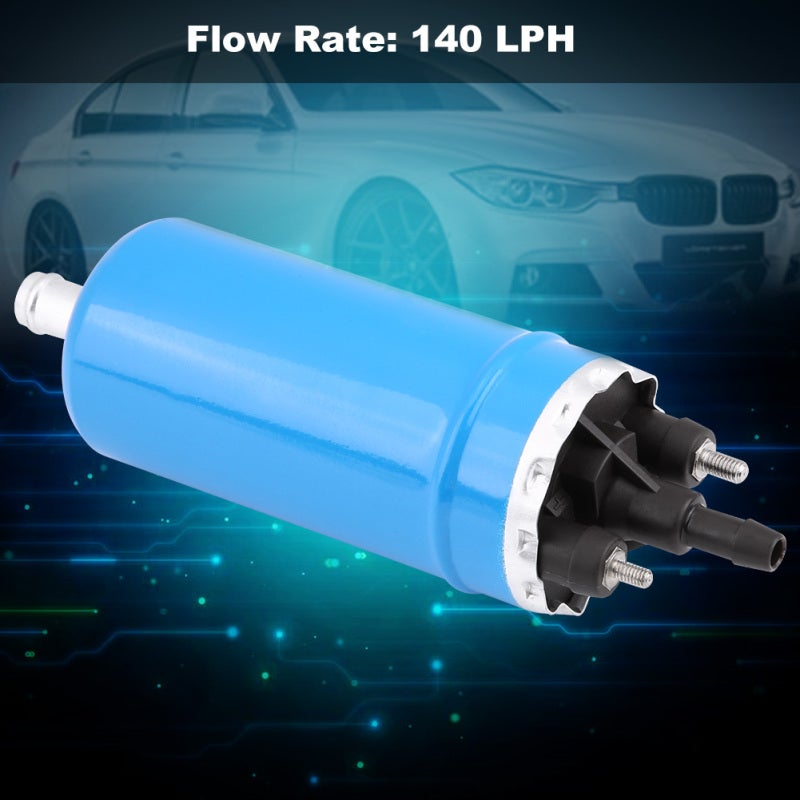 High Pressure Electric Inline Fuel Pump: 140LPH Full Copper Motor - Thickened Aluminum Alloy Body Compact Size for BMW E23, E24, E12, E28, E30 Turbo or Non Turbo Gas Fuel Injection Systems - Image 5