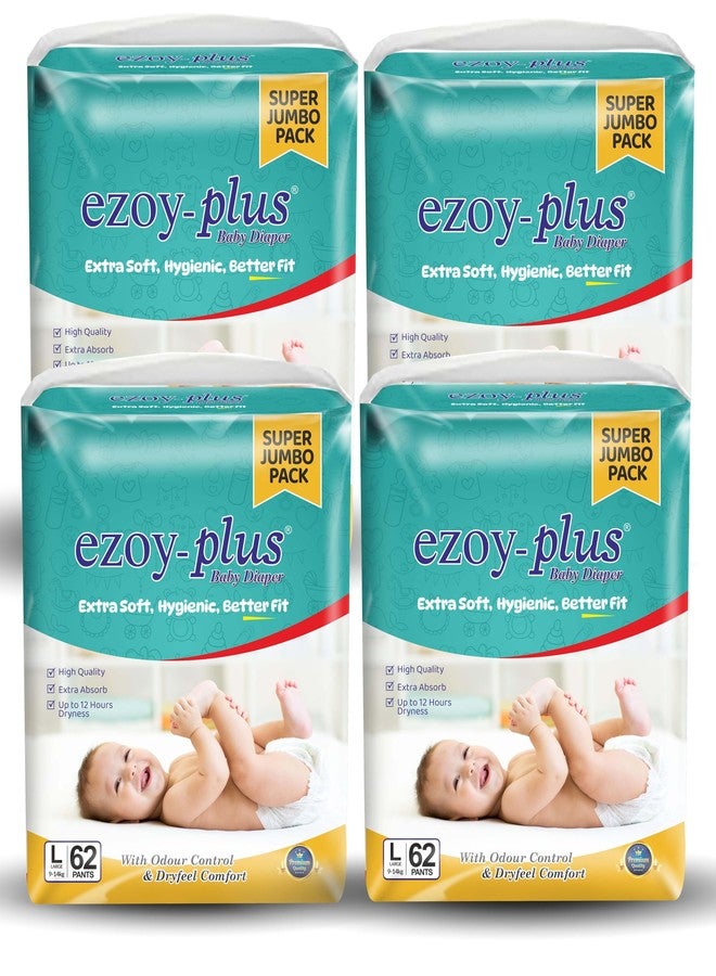 Ezoyplus Extra Soft Large Size Baby diapers |9-14 kg, Quick Absorption & Soft Comfortable Diaper For Baby Super jumbo Pack (L, 248, count) - Image 1