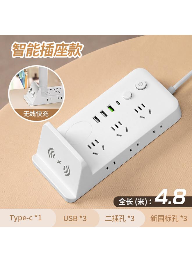 الأزرق جي دبليو مصباح مكتبي متعدد الوظائف قابل لإعادة الشحن لاسلكي مع مقبس USB مصباح مكتبي مدمج LED لحماية العين مصباح ليلي لغرفة النوم بجانب السرير - Image 1