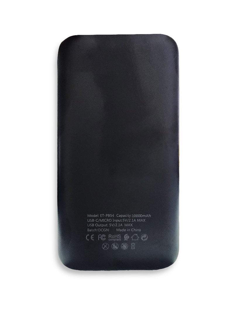 Earldom - Power Bank 10000mAh with USB Output Fast Charging ,  Black - PB54 - Image 1