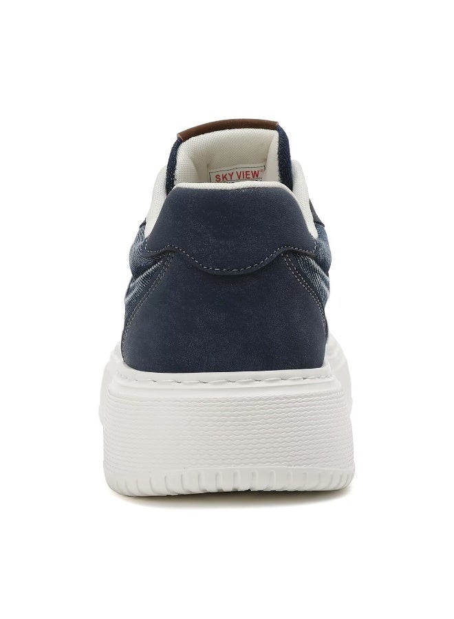 Sky View SKY VIEW Men's Fashion Shoes Denim Vamp Casual Shoes For Men Non Slip Lace Up Platform Sneakers Cushioned And Lightweight Low Top Walking Shoes Blue-09  - Image 4