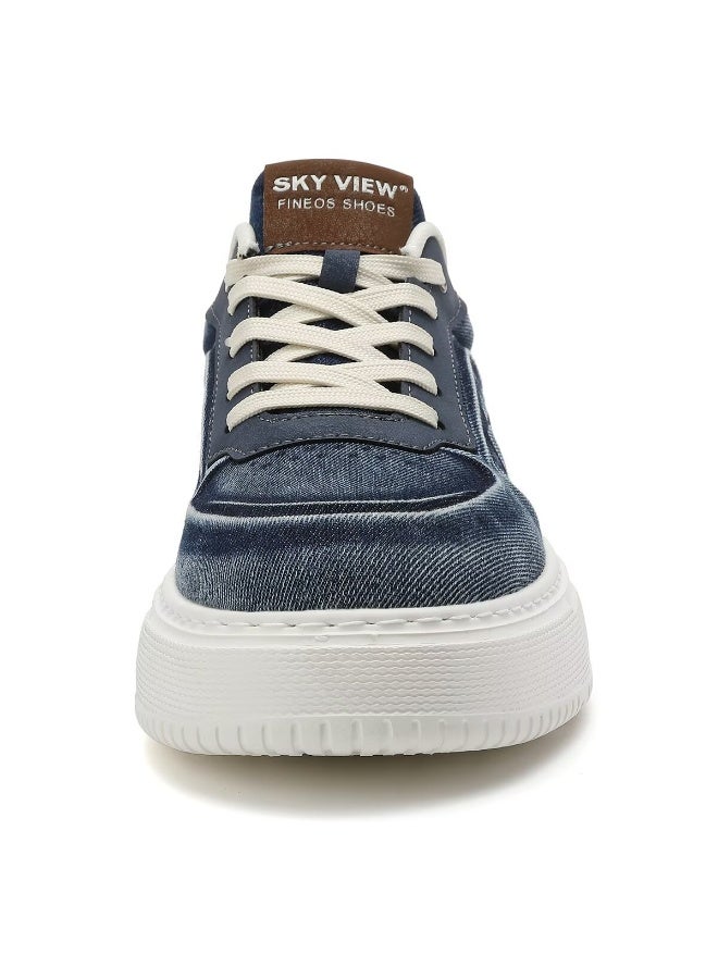 Sky View SKY VIEW Men's Fashion Shoes Denim Vamp Casual Shoes For Men Non Slip Lace Up Platform Sneakers Cushioned And Lightweight Low Top Walking Shoes Blue-09  - Image 3