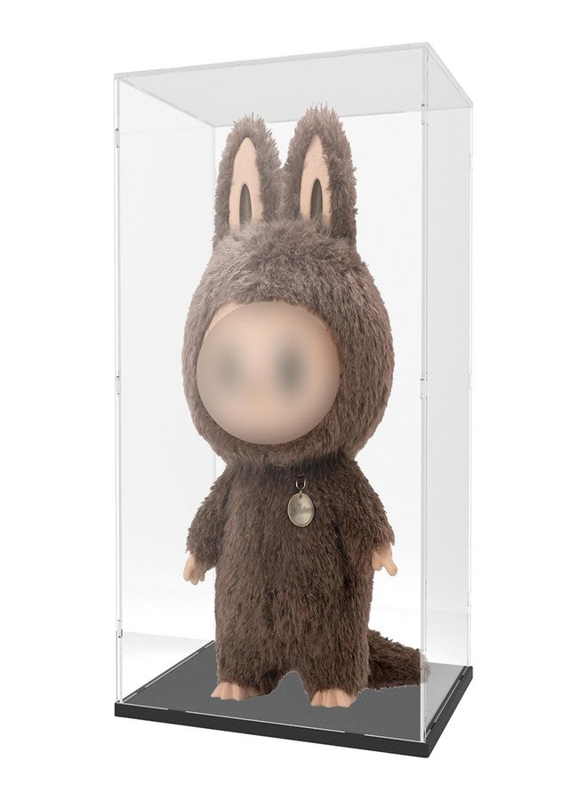 Choowin Acrylic Display Case for Zimomo Display for Labubu Display, 24 inch Tall Assemble Dustproof Display Box, Thickened Large Clear Display Cases for Collectibles Figures Dolls (Black Base) - Image 1