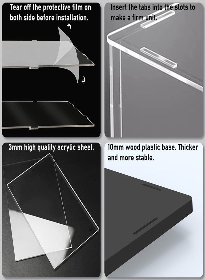 Choowin Acrylic Display Case for Zimomo Display for Labubu Display, 24 inch Tall Assemble Dustproof Display Box, Thickened Large Clear Display Cases for Collectibles Figures Dolls (Black Base) - Image 4