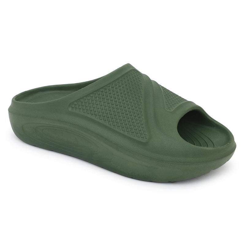 Hygear Unisex GE-1024 Olive Green Comfortable & Stylish Slip-On Slider UK/India-6 - Image 3