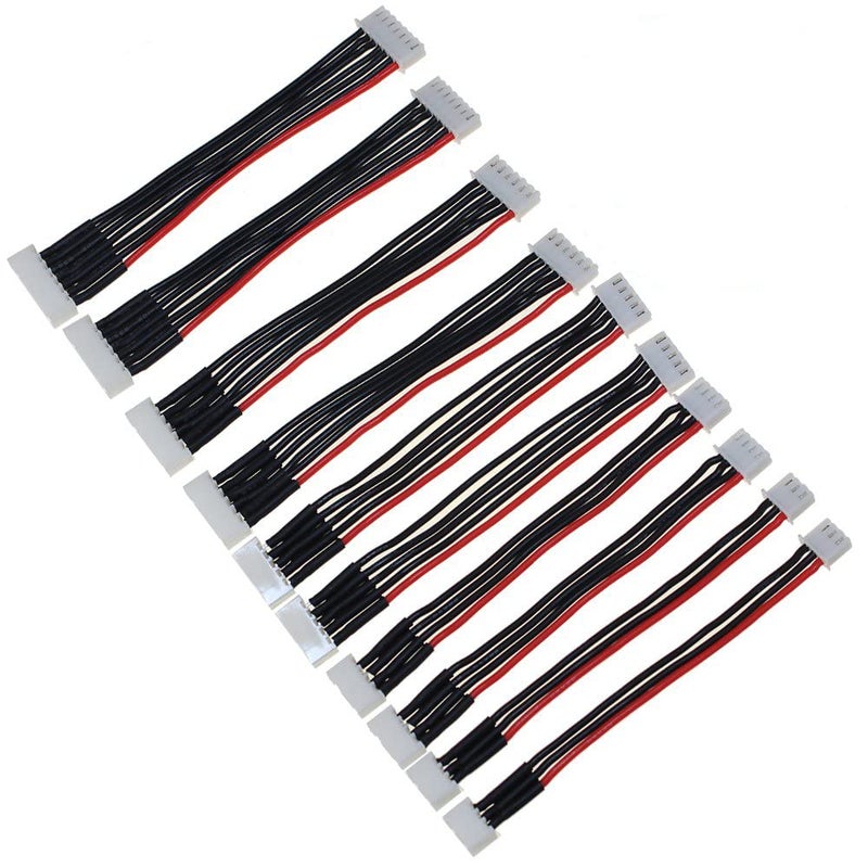 Sologood 10Pcs Jst-Xh 2S/ 3S/ 4S/ 5S/ 6S Battery Balance Plug Extension Lead 22Awg Silicone Wire Balance Leads Extension Cable For Lipo Batteries Balance Charging(Each Size 2Pcs) - Image 1