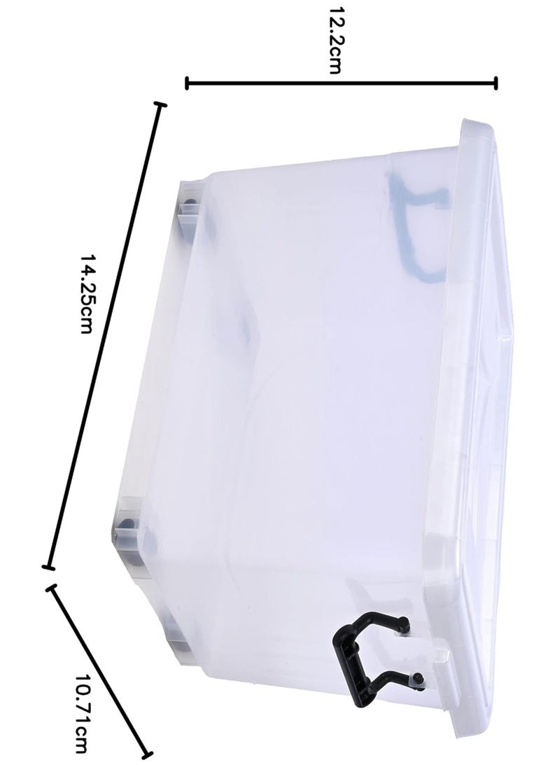 Raxoom 22L Clear Plastic Storage Box With Wheels & Lockable Lid, white - Image 2