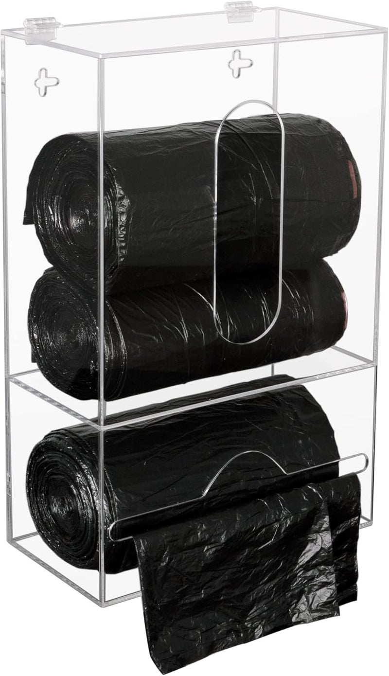 TPGP Aphbrada 2 in 1 Acrylic Trash Bag Dispenser Roll Holder with Lid - Image 1