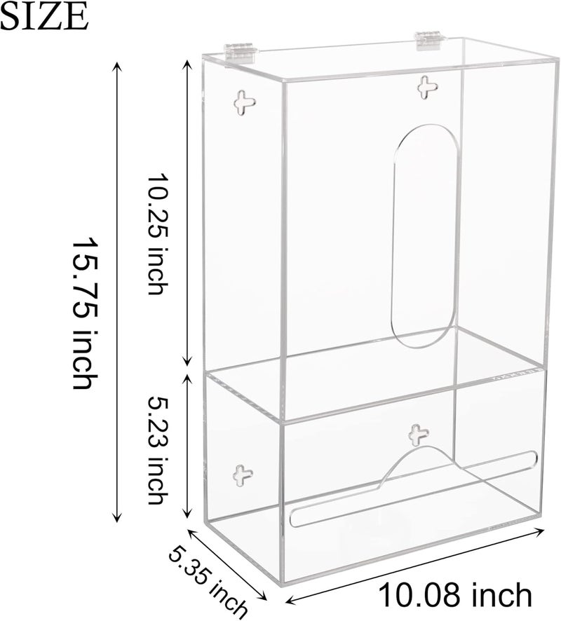 TPGP Aphbrada 2 in 1 Acrylic Trash Bag Dispenser Roll Holder with Lid - Image 2