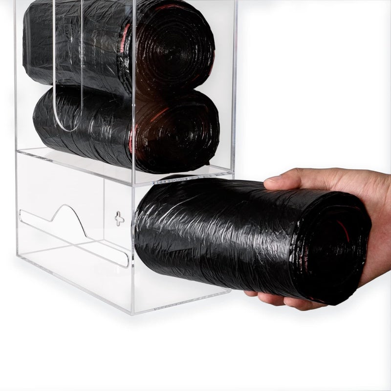 TPGP Aphbrada 2 in 1 Acrylic Trash Bag Dispenser Roll Holder with Lid - Image 3