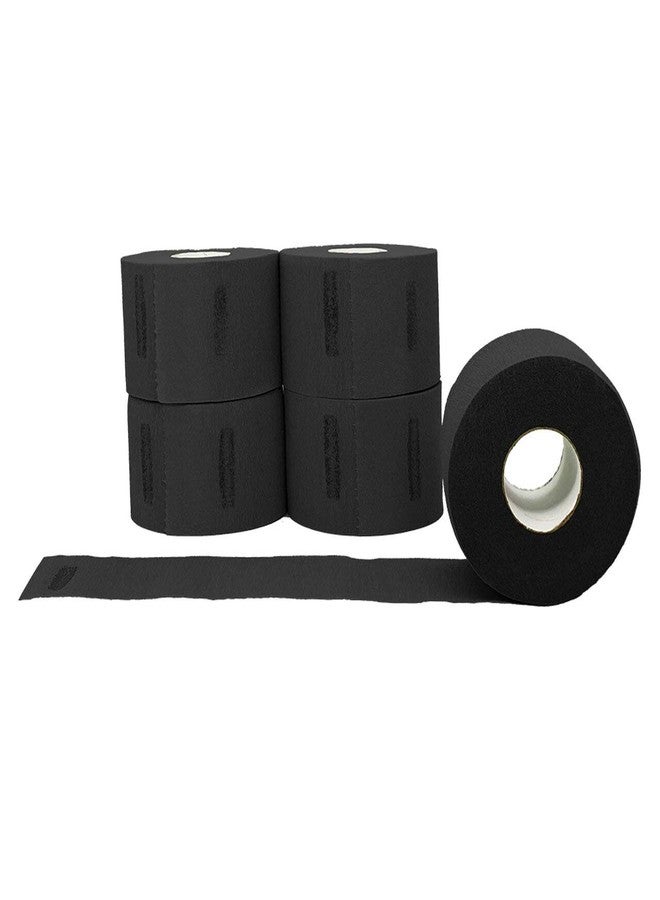 L3 - Level 3 Neck Paper - Disposable and Flexible Neck Strips - Barber and Hair Stylist Supplies - Self-Adheres to Neck - Pre-Cut and Easy to Use - 5 Rolls (100each) (Black) - Image 1