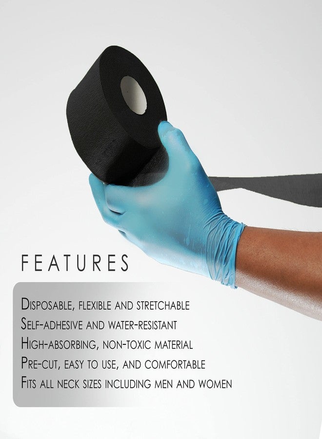 L3 - Level 3 Neck Paper - Disposable and Flexible Neck Strips - Barber and Hair Stylist Supplies - Self-Adheres to Neck - Pre-Cut and Easy to Use - 5 Rolls (100each) (Black) - Image 4