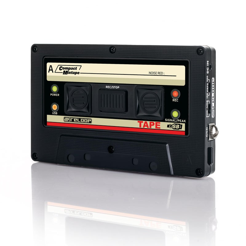 مسجل ميكستيب Reloop AMSTAPE USB بتصميم كاسيت رجعي أسود