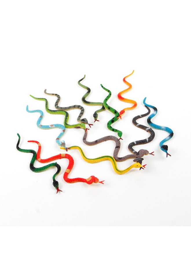 Mini Animal Model Set Simulation Snake Frog Turtle Caterpillar Crab Goldfish Ornaments Children's Toys-Color:12 Mini Snake  - Image 1