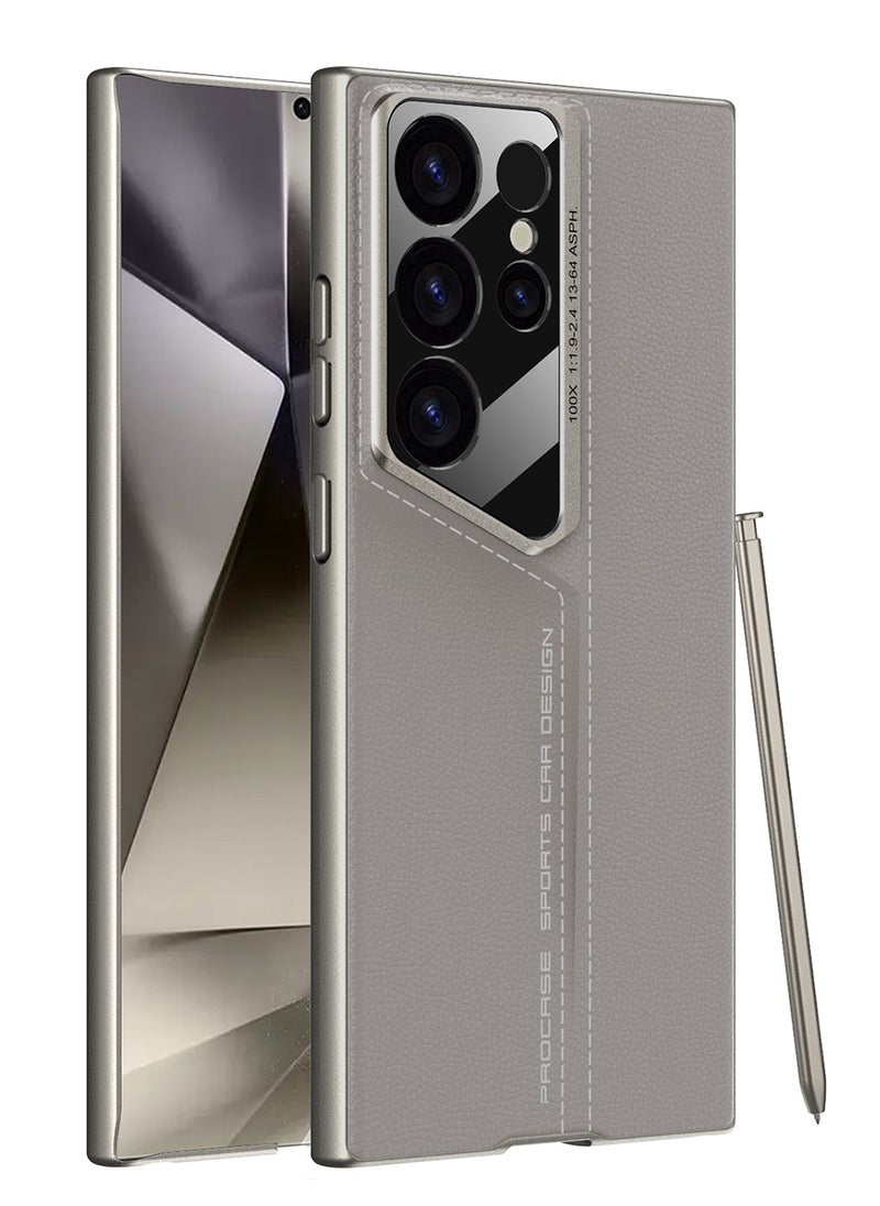 جولدن ماسك - جولدن ماسك لهاتف سامسونج جالاكسى اس 23 الترا (Samsung Galaxy S23 Ultra) جراب حماية تصميم سيارة الرياضية  - (تيتانيوم جراى) - Image 1