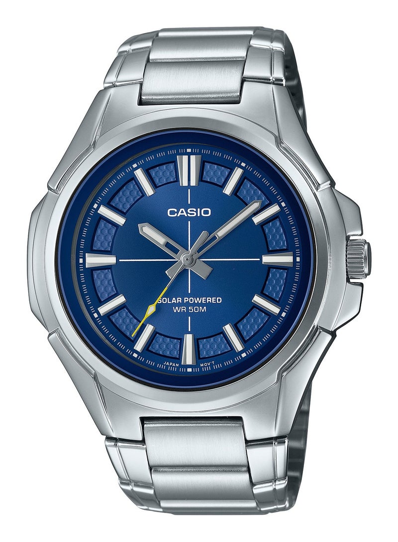 CASIO Analog Solar Blue Dial Stainless Steel Men's Watch MTP-RS100D-2AV - Image 1
