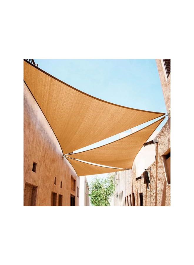 The Bros شراع ظل مثلث منحني 5م، قماش قابل للاختراق 160GSM، حجب 95% من الأشعة فوق البنفسجية - مثالي للفناء، الحديقة، البرجولا، الفناء الخلفي، المساحات الخارجية والفعاليات - Image 2