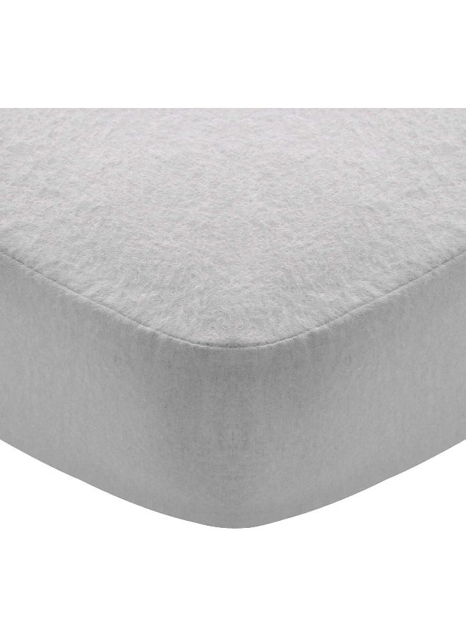 Moonsea Moonsea Flannel Crib Sheet for Boy or Girl, 100% Cotton Flannel Crib Sheet, Heavenly Soft Fitted Crib Sheet for Standard Crib (28" X 52") and Toddler Mattresses, Grey  - Image 1