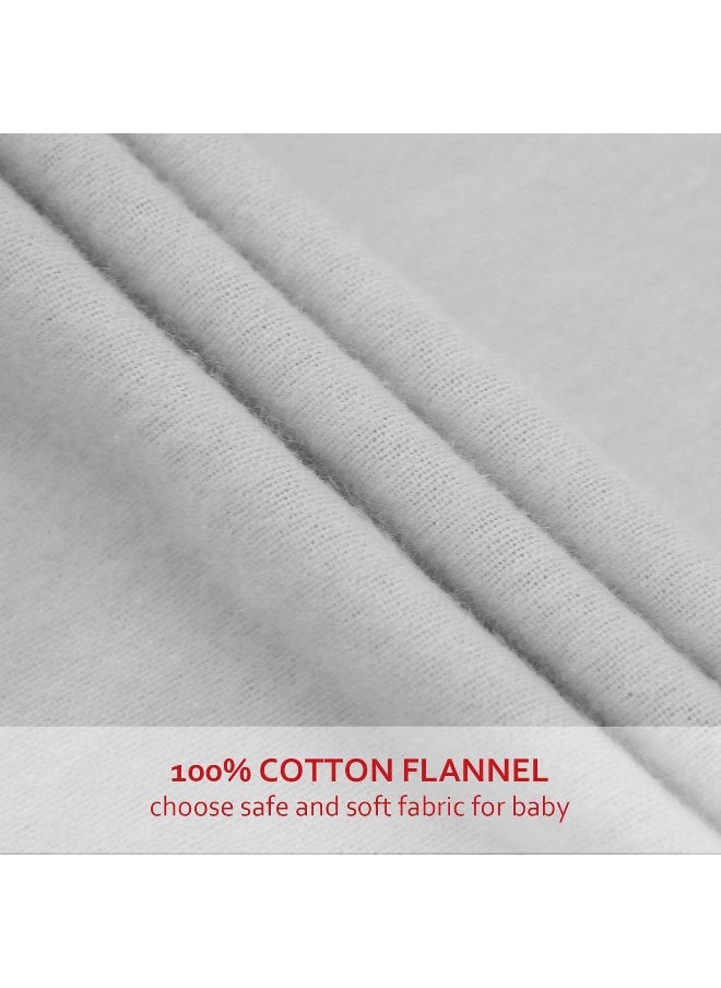 Moonsea Moonsea Flannel Crib Sheet for Boy or Girl, 100% Cotton Flannel Crib Sheet, Heavenly Soft Fitted Crib Sheet for Standard Crib (28" X 52") and Toddler Mattresses, Grey  - Image 2