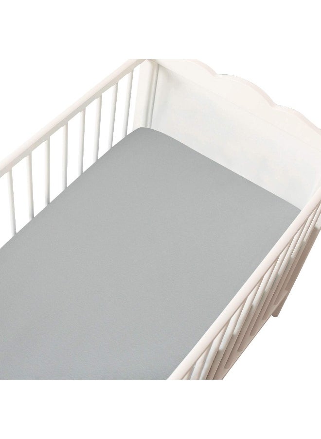 Moonsea Moonsea Flannel Crib Sheet for Boy or Girl, 100% Cotton Flannel Crib Sheet, Heavenly Soft Fitted Crib Sheet for Standard Crib (28" X 52") and Toddler Mattresses, Grey  - Image 4