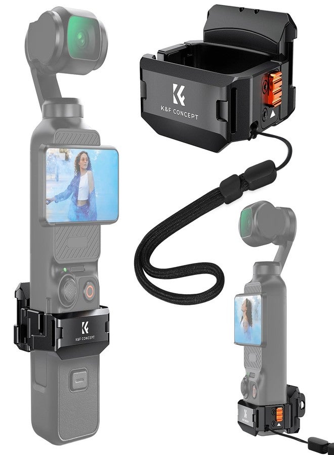 كيه آند إف كونسبت ملحقات إطار محول التوسيع من K&F Concept متوافقة مع DJI Osmo Pocket 3، قفص حماية لكاميرا الحركة مصنوع من سبائك الألومنيوم، حامل معدني بفتحات براغي 1/4 بوصة/محول GoPro/قاعدة تثبيت باردة - Image 1