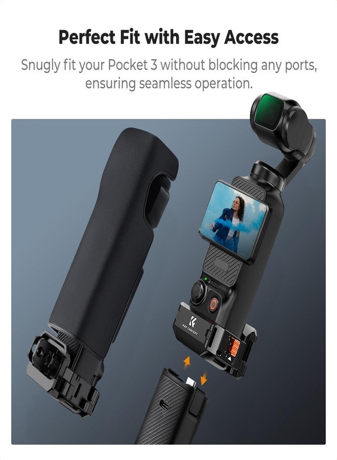 كيه آند إف كونسبت ملحقات إطار محول التوسيع من K&F Concept متوافقة مع DJI Osmo Pocket 3، قفص حماية لكاميرا الحركة مصنوع من سبائك الألومنيوم، حامل معدني بفتحات براغي 1/4 بوصة/محول GoPro/قاعدة تثبيت باردة - Image 5