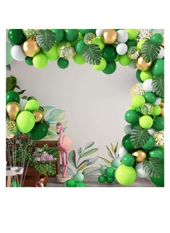 Excefore Jungle Party Balloons Garland Arch Kit 135Pcs Gold Lime Green Balloons with Artificial Tropical Palm Leaves for Dinosaur Safari Party Decorations Birthday Party Supplies Birthday Hawaiian Decor  - Image 4