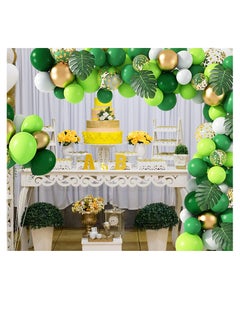 Excefore Jungle Party Balloons Garland Arch Kit 135Pcs Gold Lime Green Balloons with Artificial Tropical Palm Leaves for Dinosaur Safari Party Decorations Birthday Party Supplies Birthday Hawaiian Decor  - Image 5