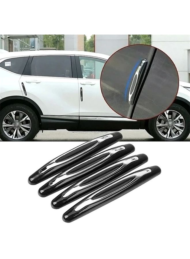 4pcs Universal Car Door Protector Black Soft Edge Guard Bumper Strip Decorative - Image 1