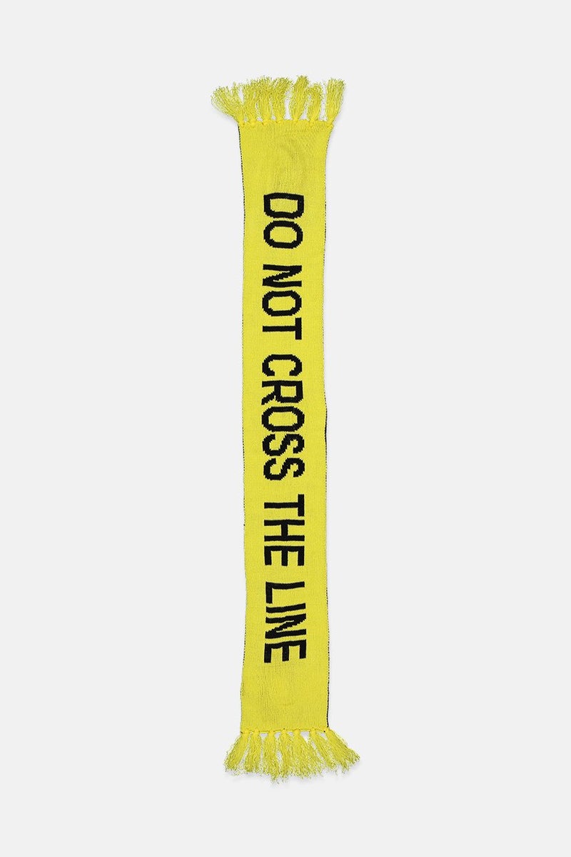 Reserved Kids Scarf With Slogan And Fringe, Yellow - Image 3